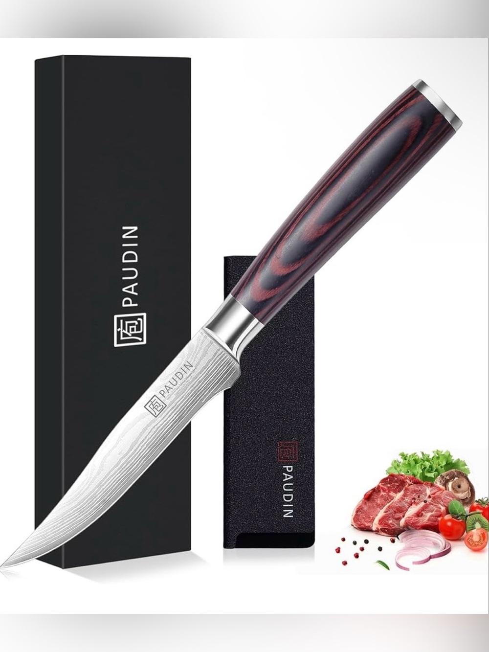 Paudin Utility Knife 5 Inch Kitchen Knife, Ultra Sharp Stainless Steel